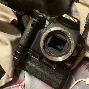 Canon 450D EOS with lens and image stabalizer